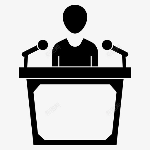 政客辩论办公桌图标svg_新图网 https://ixintu.com 办公桌 政客 演讲者 辩论 选举雕文图标 麦克风