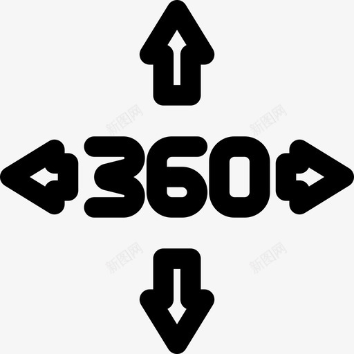 360度360度视图14直线图标svg_新图网 https://ixintu.com 360度 360度视图14 直线