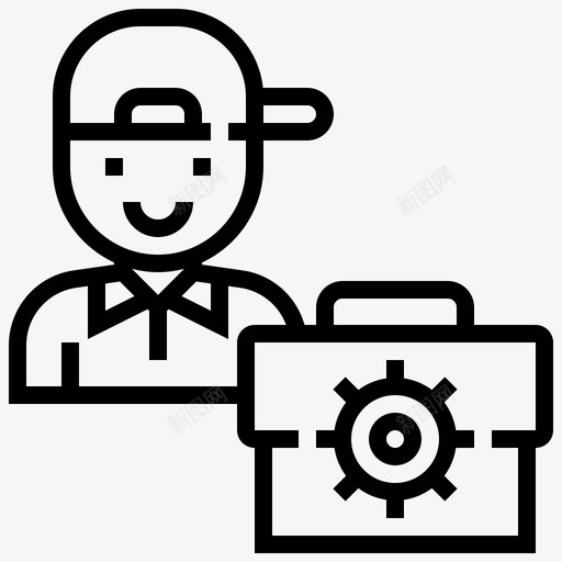 技术员技工专业人员图标svg_新图网 https://ixintu.com 专业人员 工具箱 技工 技术员 服务 机械线