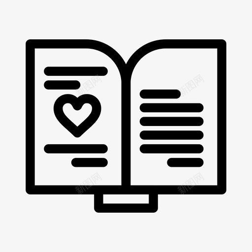 书心爱图标svg_新图网 https://ixintu.com 书 婚礼 心 情人节 情人节免费矢量图标 爱