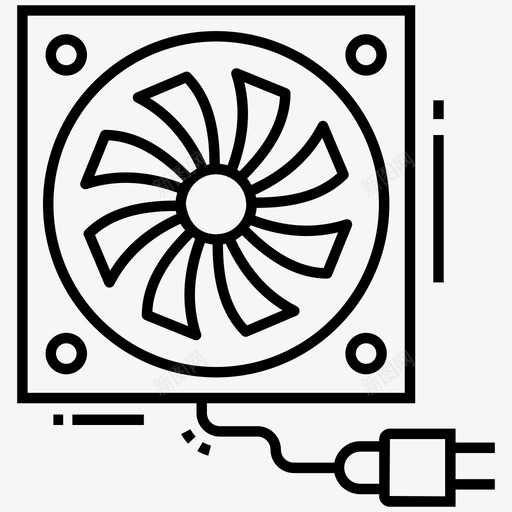 空气冷却器电子设备排气管图标svg_新图网 https://ixintu.com 技术设备线图标 排气管 电子设备 空气冷却器 通风机