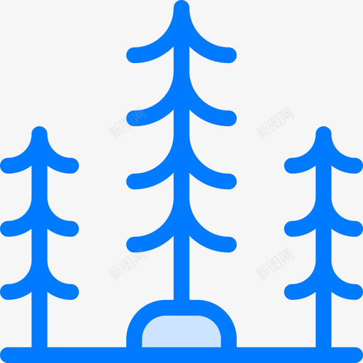 森林景观8蓝色图标svg_新图网 https://ixintu.com 景观8 森林 蓝色
