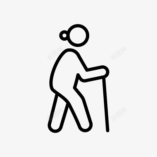老人奶奶退休图标svg_新图网 https://ixintu.com 奶奶 家庭 老人 退休
