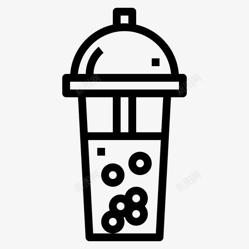 泡茶波巴饮料图标svg_新图网 https://ixintu.com 冰茶 泡茶 波巴 牛奶 饮料