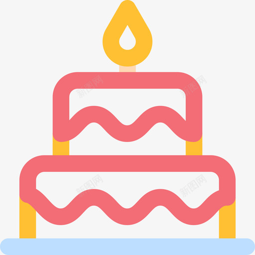 生日蛋糕59岁生日线性颜色图标svg_新图网 https://ixintu.com 59岁生日 生日蛋糕 线性颜色
