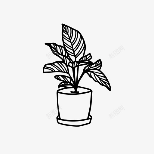 葫芦细条纹室内植物盆栽植物图标svg_新图网 https://ixintu.com 室内植物 室内植物收藏 盆栽植物 葫芦细条纹