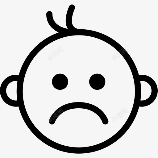 悲伤宝贝孩子图标svg_新图网 https://ixintu.com 孩子 宝宝表情线 宝贝 悲伤 情绪 表情符号