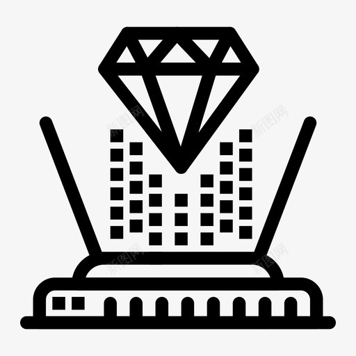 全息图钻石投影图标svg_新图网 https://ixintu.com 全息图 技术 投影 数字营销和技术 钻石