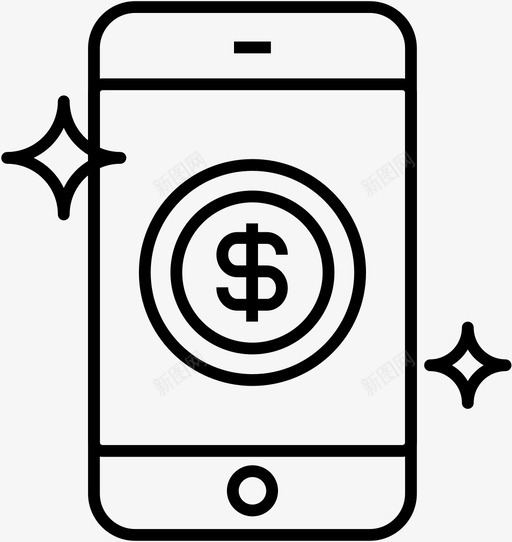 移动支付应用金融图标svg_新图网 https://ixintu.com 应用 移动支付 移动钱包 货币 金融 银行和支付