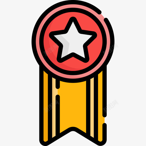 勋章政治2直线颜色图标svg_新图网 https://ixintu.com 勋章 政治2 直线颜色