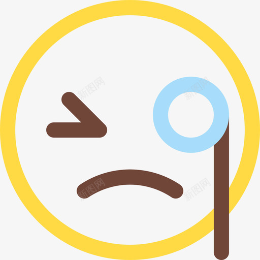 单眼眼镜表情14线性颜色图标svg_新图网 https://ixintu.com 单眼眼镜 线性颜色 表情14