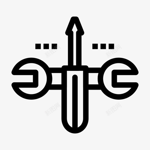 安装螺丝扳手图标svg_新图网 https://ixintu.com 云数据技术和网络技术 安装 扳手 螺丝