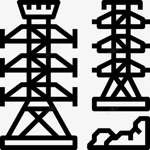 电气塔生态115线性图标svg_新图网 https://ixintu.com 生态115 电气塔 线性