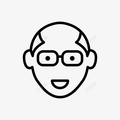 爷爷秃头老人图标svg_新图网 https://ixintu.com 家人 爷爷 秃头 老人