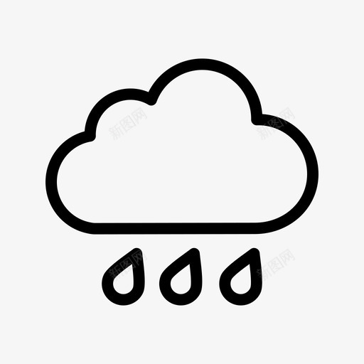 雨云线图标svg_新图网 https://ixintu.com 线图标 雨云