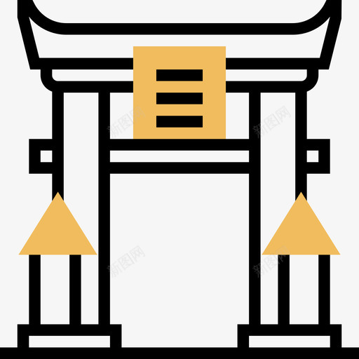 东丽门地标14黄影图标svg_新图网 https://ixintu.com 东丽门 地标14 黄影