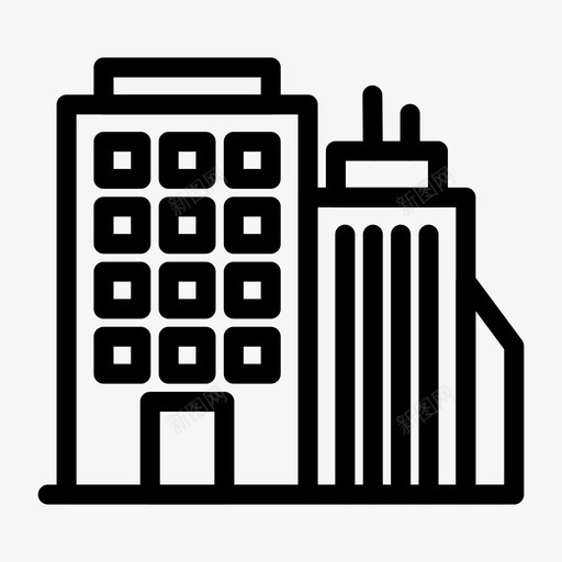 建筑办公室塔楼图标svg_新图网 https://ixintu.com 办公室 商业元素和符号隐喻 塔楼 建筑 总部