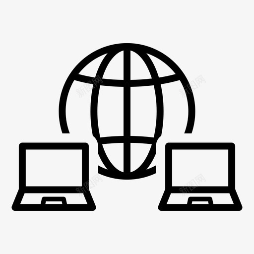 网络通讯电脑图标svg_新图网 https://ixintu.com 互联网 电脑 笔记本电脑 网络 通讯