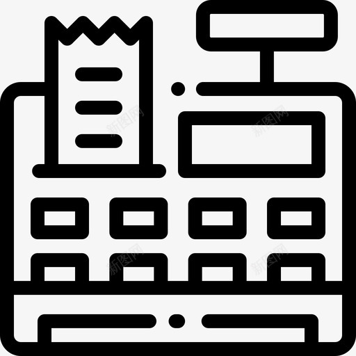 收银台冰淇淋店2直线型图标svg_新图网 https://ixintu.com 冰淇淋店2 收银台 直线型