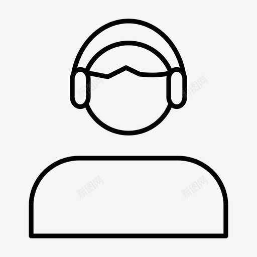 服务联系我们员工图标svg_新图网 https://ixintu.com 员工 支持 服务 用户 网络托管细线图标 联系我们