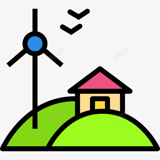 房屋景观43线性颜色图标svg_新图网 https://ixintu.com 房屋 景观43 线性颜色