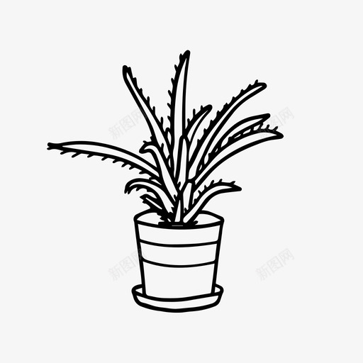 芦荟刺猬室内植物盆栽植物图标svg_新图网 https://ixintu.com 室内植物 室内植物收藏 盆栽植物 芦荟刺猬