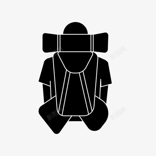 朝圣者背包卡米诺图标svg_新图网 https://ixintu.com 卡米诺 圣地亚哥德孔波斯特拉路 圣年 朝圣者 背包 露营