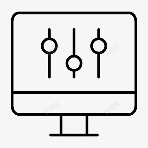 控制调整均衡器图标svg_新图网 https://ixintu.com 均衡器 屏幕 控制 混音器 网络托管细线图标 调整