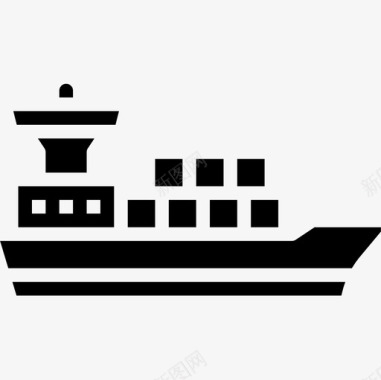 货船八月运输3号实心图标图标