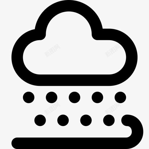 雪有风云天气图标svg_新图网 https://ixintu.com 云 天气 雪有风