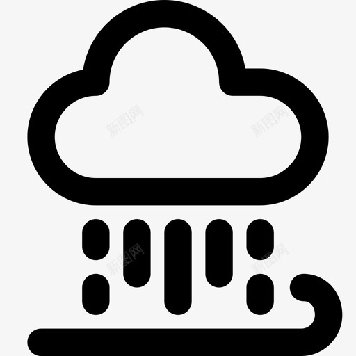 有风下雨有云天气图标svg_新图网 https://ixintu.com 天气 有云 有风下雨