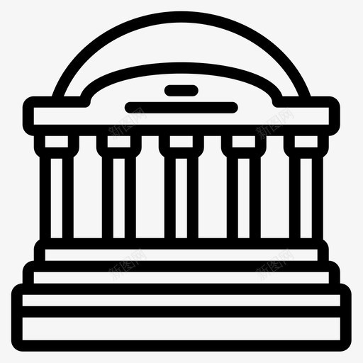 华盛顿地标和纪念碑直线的图标svg_新图网 https://ixintu.com 华盛顿 地标和纪念碑 直线的