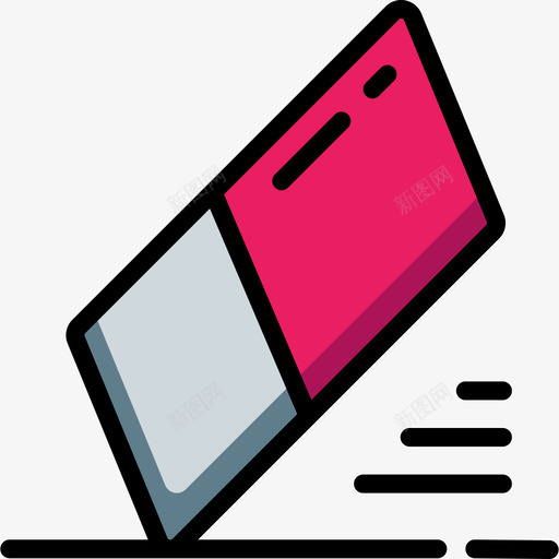 橡皮擦实用程序6线颜色图标svg_新图网 https://ixintu.com 实用程序6 橡皮擦 线颜色