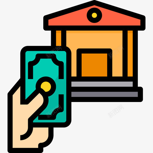 银行业务259线性颜色图标svg_新图网 https://ixintu.com 业务259 线性颜色 银行
