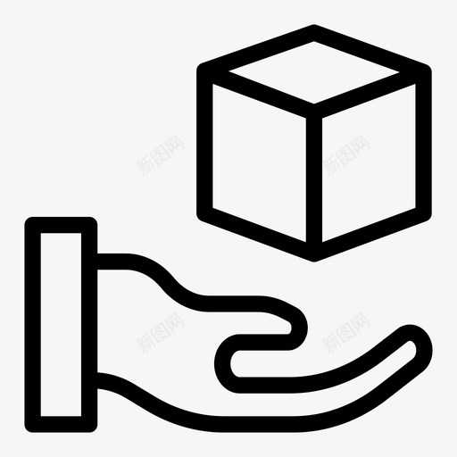 盒子手包裹图标svg_新图网 https://ixintu.com 云计算线路 保护 包裹 安全 手 盒子