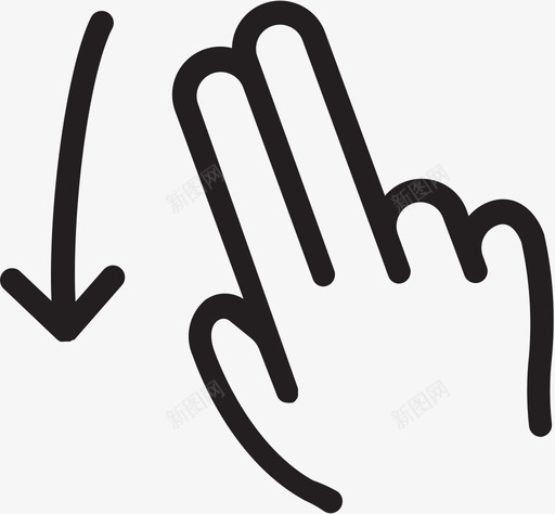 手势-向下_1svg_新图网 https://ixintu.com 手势-向下_1