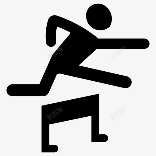 跨栏跑田径跳跃图标svg_新图网 https://ixintu.com 奥运会 田径 跑步 跨栏跑 跳跃