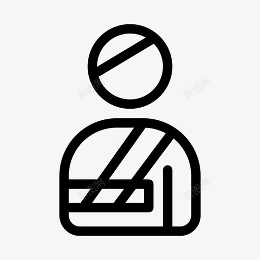 患者断臂石膏图标svg_新图网 https://ixintu.com 使用者 医院 受伤 患者 断臂 生化和医疗保健 石膏