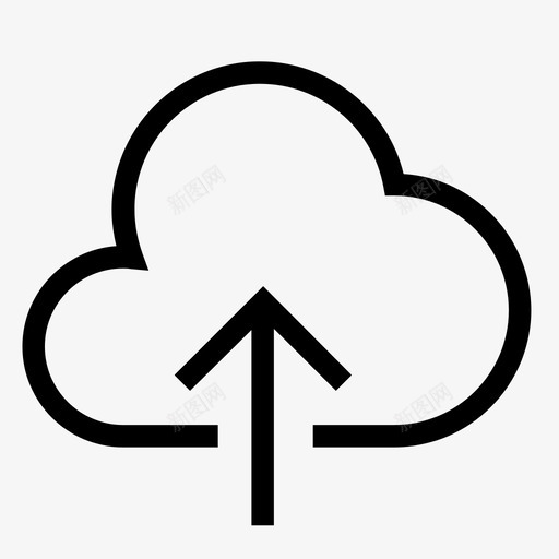 云上传云计算多媒体图标svg_新图网 https://ixintu.com 上传 上箭头 云上传 云计算 多媒体