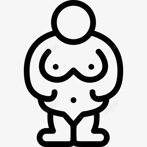 威伦多夫的维纳斯史前16直线图标svg_新图网 https://ixintu.com 史前16 威伦多夫的维纳斯 直线