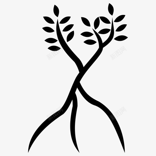红树林树叶植物图标svg_新图网 https://ixintu.com 树 树叶 植物 海 红树林