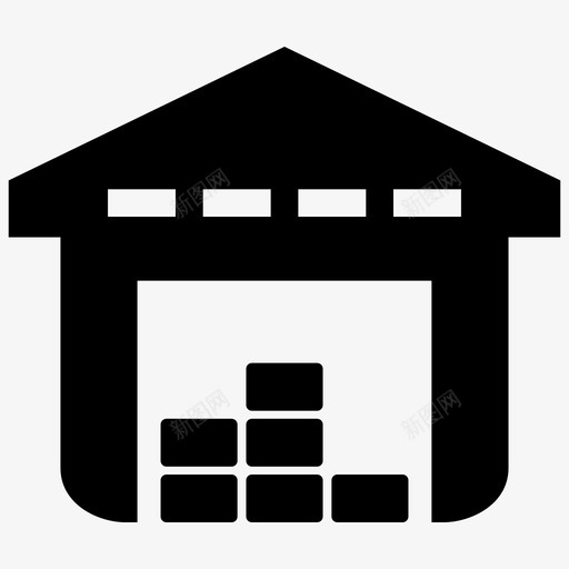 仓库库存物流图标svg_新图网 https://ixintu.com 仓储 仓库 库存 建筑 物流