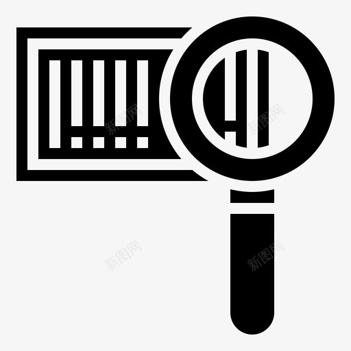 搜索条数据图标svg_新图网 https://ixintu.com qrcodeglyph 信息 发现 搜索 数据 条