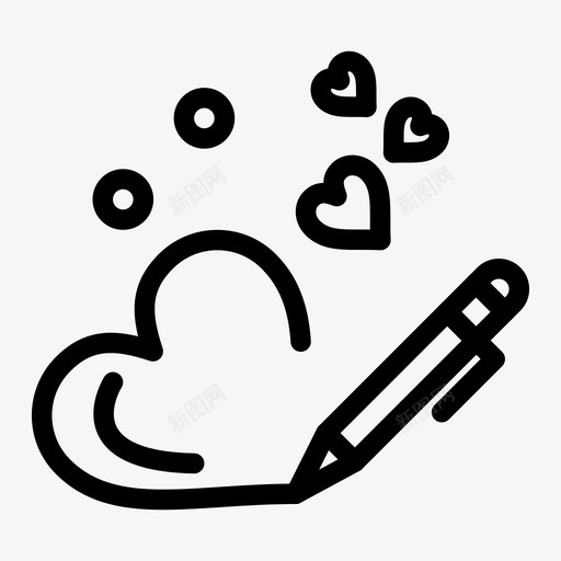 笔爱心情人节图标svg_新图网 https://ixintu.com 婚礼 心 情人节 情人节免费矢量图标 笔爱