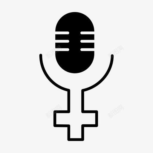 麦克风唱片女人图标svg_新图网 https://ixintu.com 唱片 女人 女人节 麦克风