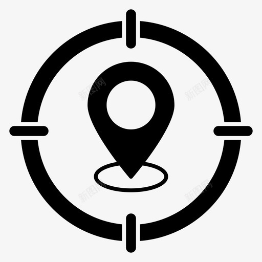 目标焦点位置图标svg_新图网 https://ixintu.com 位置 地图 大头针 焦点 目标 选举标志图标