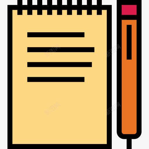 Padnotes36条线性颜色图标svg_新图网 https://ixintu.com 36条 Padnotes 线性颜色
