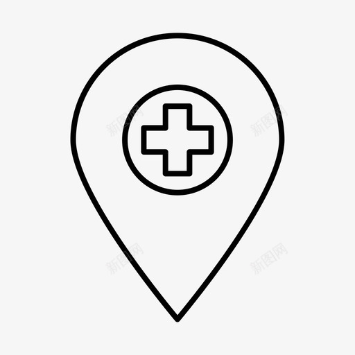 医院地点区域位置图标svg_新图网 https://ixintu.com 位置 区域 医院地点 医院线路图标