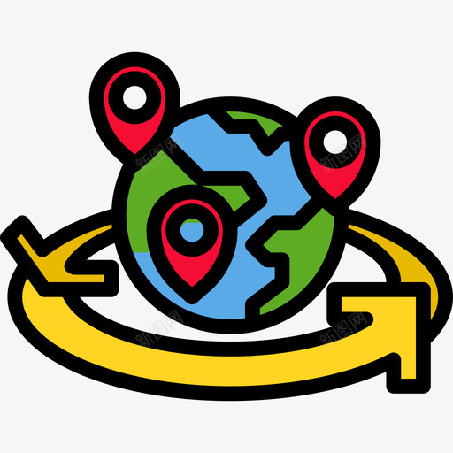 世界各地旅游117线性颜色图标svg_新图网 https://ixintu.com 世界各地 旅游117 线性颜色