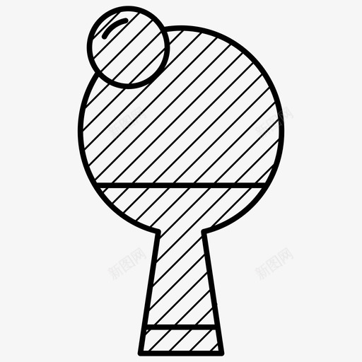 乒乓球球桨图标svg_新图网 https://ixintu.com 乒乓球 桨 球 运动
